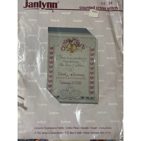 NWT Vintage Janlynn "Wedding Date" Counted Cross Stitch Stitchery Complete Kit - Picture 1 of 3